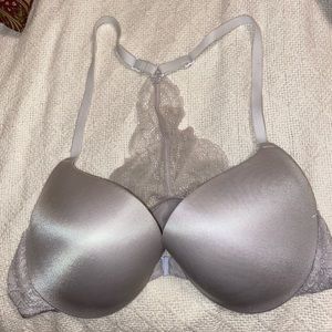 Lace white push up bra
